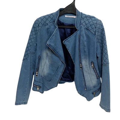 Ivory & Chain Womens  Size 10 Biker Jacket Blue 
