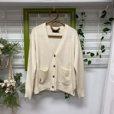 Polo Ralph Lauren Womens  Size M Button-Down Cardigan Cream 