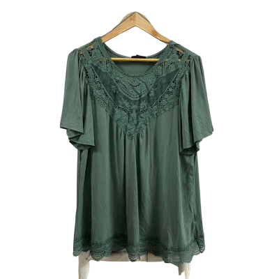 Autograph Womens  Size M Sunset Garden Lace Trim Top