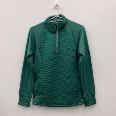 'Macpac' Women's Green 1/4 Zip Long Sleeve