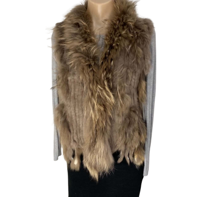 Raccoon/Rabbit Fur Vest Womens Size L / M 