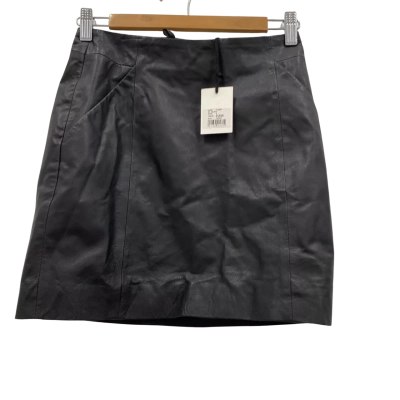 Women's Portmans  Black Leather Skirt Size6