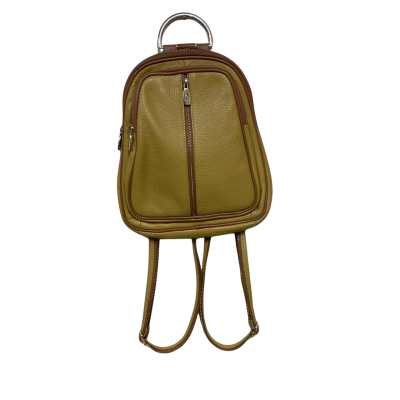 Valentina Womens Yellow Leather Backpack 