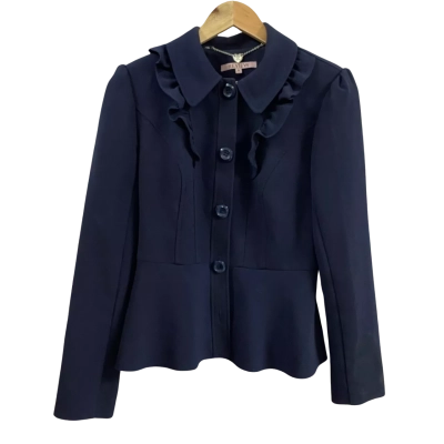 Review Womens  Size 8 Blazer Jacket Navy Blue  