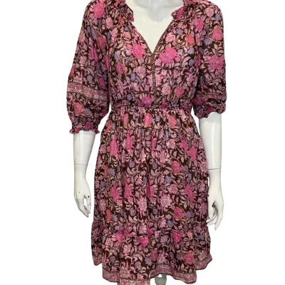 Just Jeans Womens  Size 10 Floral Dress Brown / Floral / Pink  