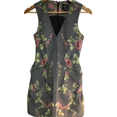 Alexander McQUEEN Womens  Size 38 Sleeveless Dress  Black  / Green / Pink  / White 