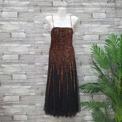 Just Womens  Size 10 Midi Dress Black  / Brown 