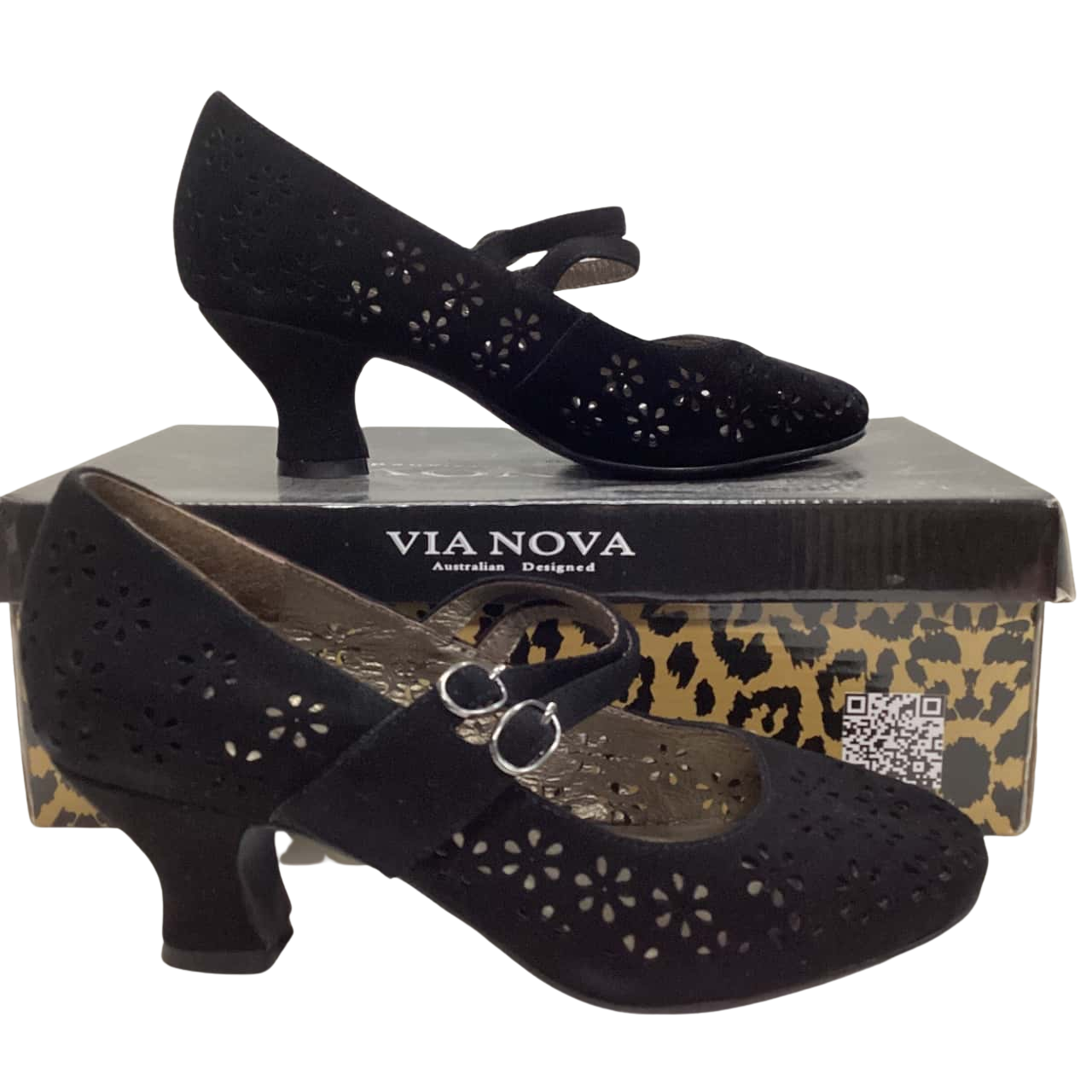 Via Nova Womens Size 37 Black suede shoes(s)