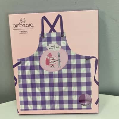 Ambrosia Cotton purple Gingham cake Apron