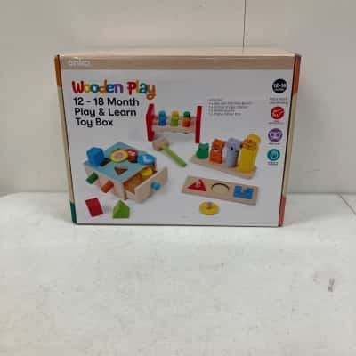 Anko (Kmart) Wooden Play & Learn Toy Box (12-18M)