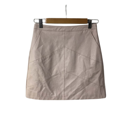 Dotti Womens Size 8 Pale Dusty Pink Faux Leather Mini Skirt 