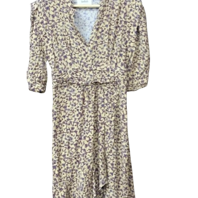 Ba&sh Womens  Size 1 Midi Dress Beige / Blue / Maroon 
