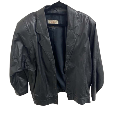 Vintage The Leather Company Australia Womens  Size 12 Leather Jacket Black  