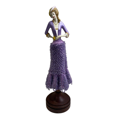 Porcelain Doll With Hand Beaded Skirt