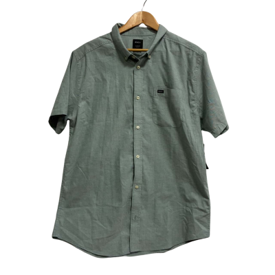 RVCA Mens Size XL Green Button Up Shirt