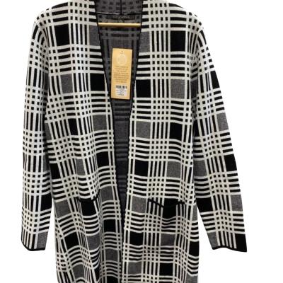 Liz Jordan Womens  Size M Cardigan Black  / White 