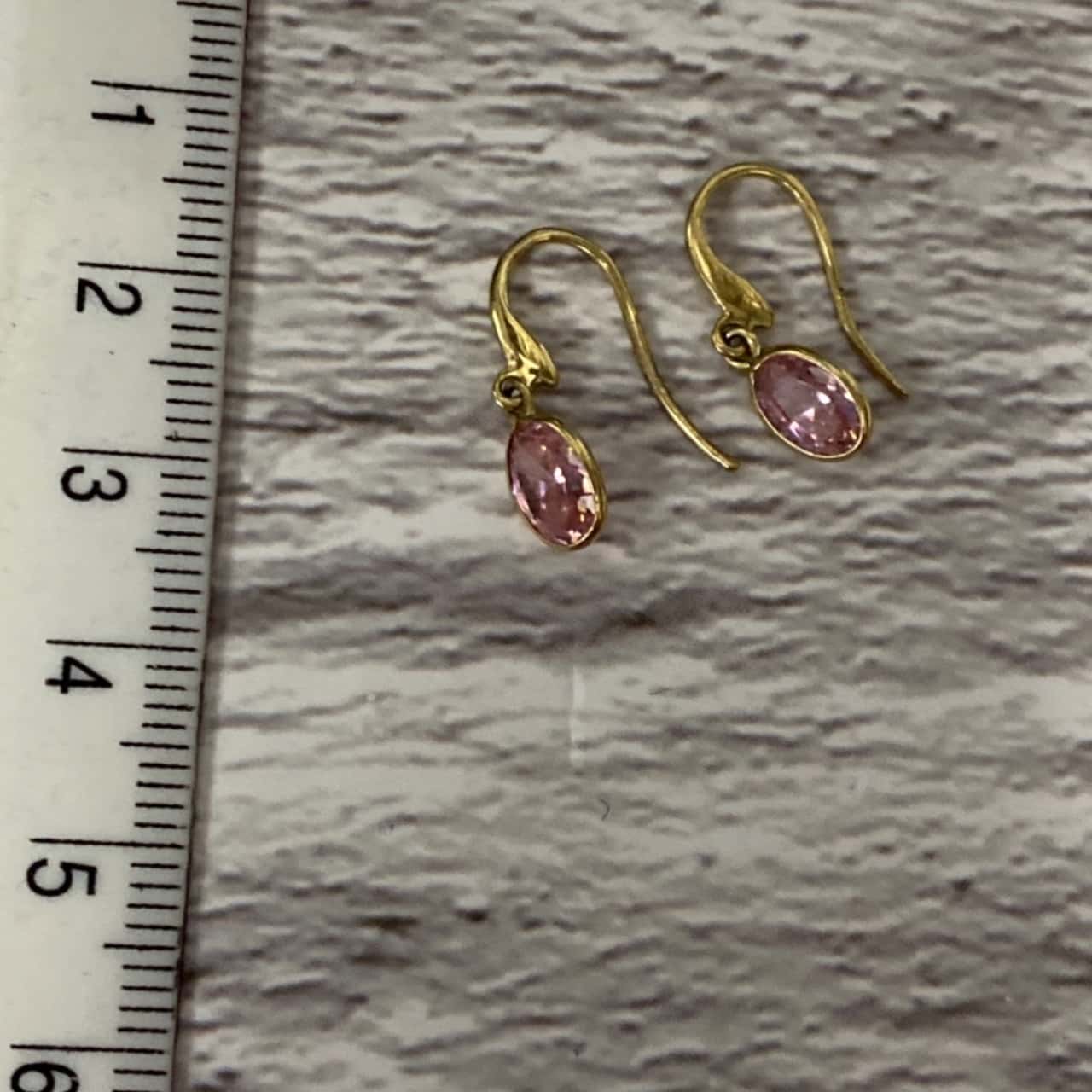 thumbnail interactive-video image 1 of 9ct Gold Pink Topaz Heart Stud Earrings – 5mm – Solid 9K Yellow Gold – Old English Jewellers 1 of 5