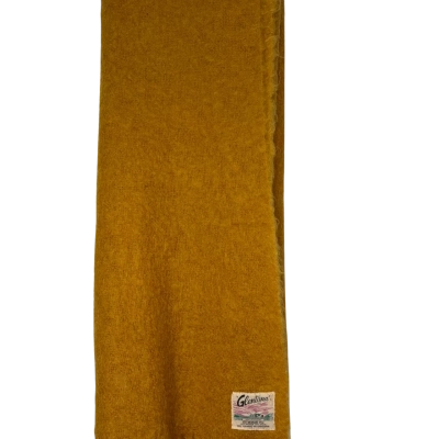 Vintage Glentana made in Scotland mohair/wool blanket/throw in mustard 