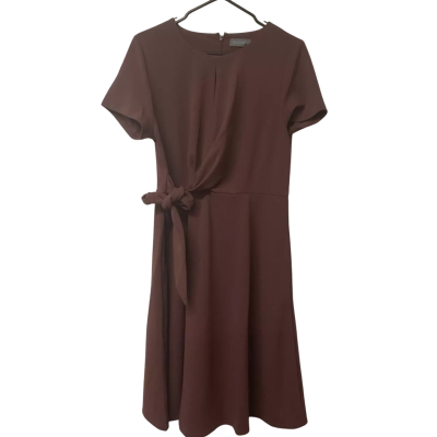 Womens Jacqui-E Size 14 Short Sleeve Dress  Brown 