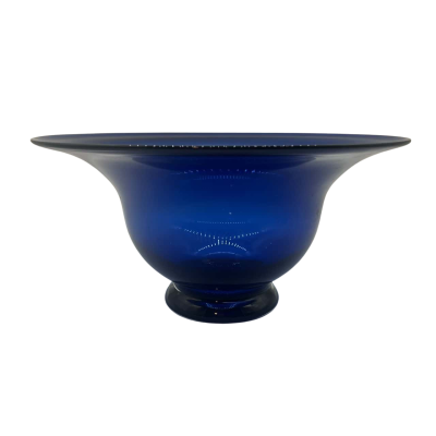 Large Blue Glass fruit Bowl