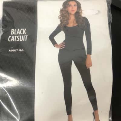 Black Catsuit One Piece Womens  Size L / M Black  NEW                   