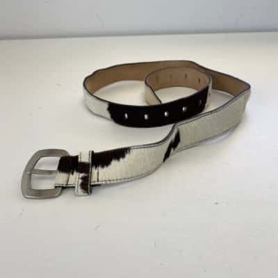 Carolina Cow Print Fur Belt 