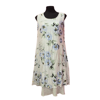  Womens Elegant Size 12 Floral Double Layered Dress