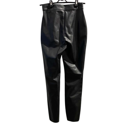 Meshki Womens Leather Pants Size 6? Black 64cm waist