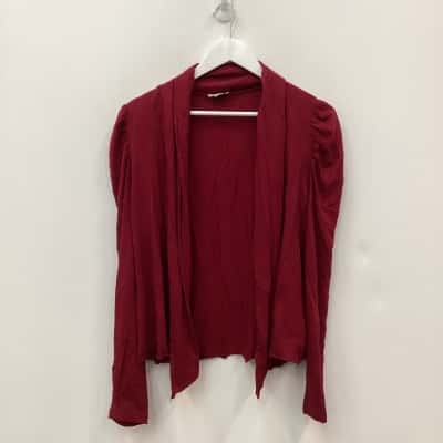  OJAY- Womens Cardigan Red- fine merino wool
