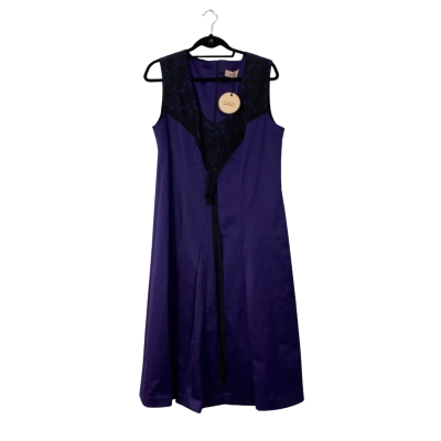 BNWT Eplissè Womens Dress Size 16 Black  / Purple RRP$179.95