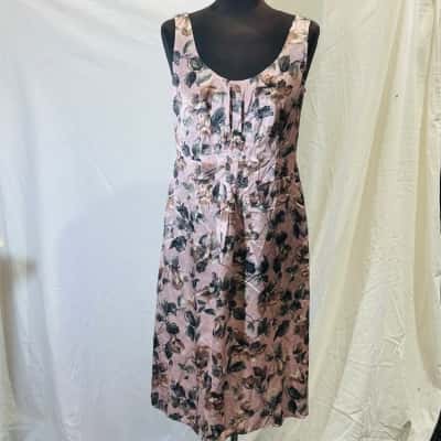 ANNA THOMAS Size 10 Pure Silk Mini Dress Floral 