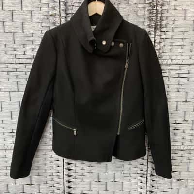 Marcs Womens  Size 12 Wool Biker Jacket Black  
