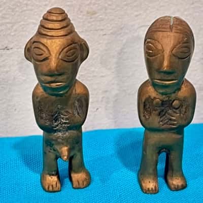 Bronze Figures Pachamama (Mother Earth)&  Pachapapa (Father Earth) - Andean Culture 