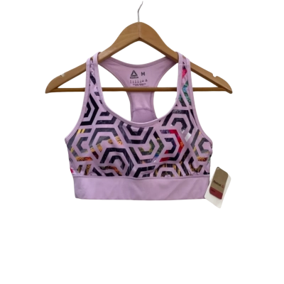Reebok Womens  Size M Running Sports Bra Pink Pattern