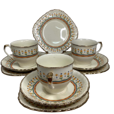 Grindley of England teacup saucer & B&B plates 