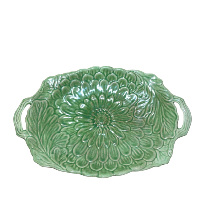 Vintage Shorter and Son Green Flower Dish 