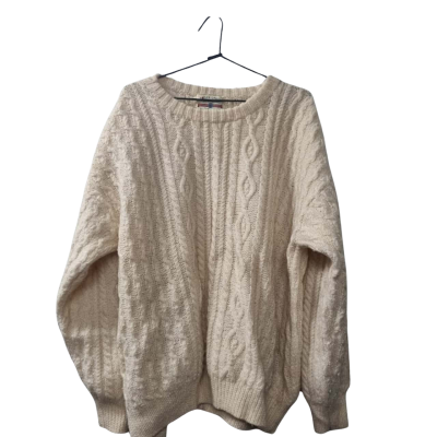 Roger David Mens  Size L Crew Neck Knit Jumper in Cream 