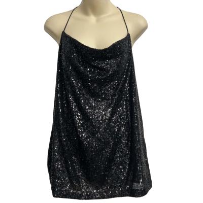 Witchery Womens Size XL Black Sequin Top   