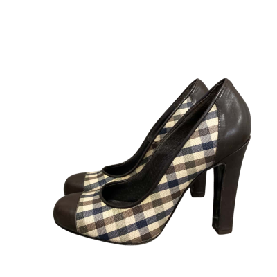 Aquascutum Womens  Size 37 Heels Brown / Checked 