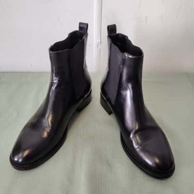 Scanlan Theodore Made in Italy Black Leather Chelsea Boots EU 39