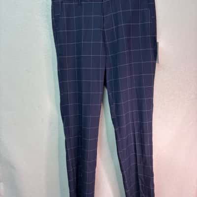 Yd. Mens Size 32 Slim fit Pants Blue / Checked BNWT