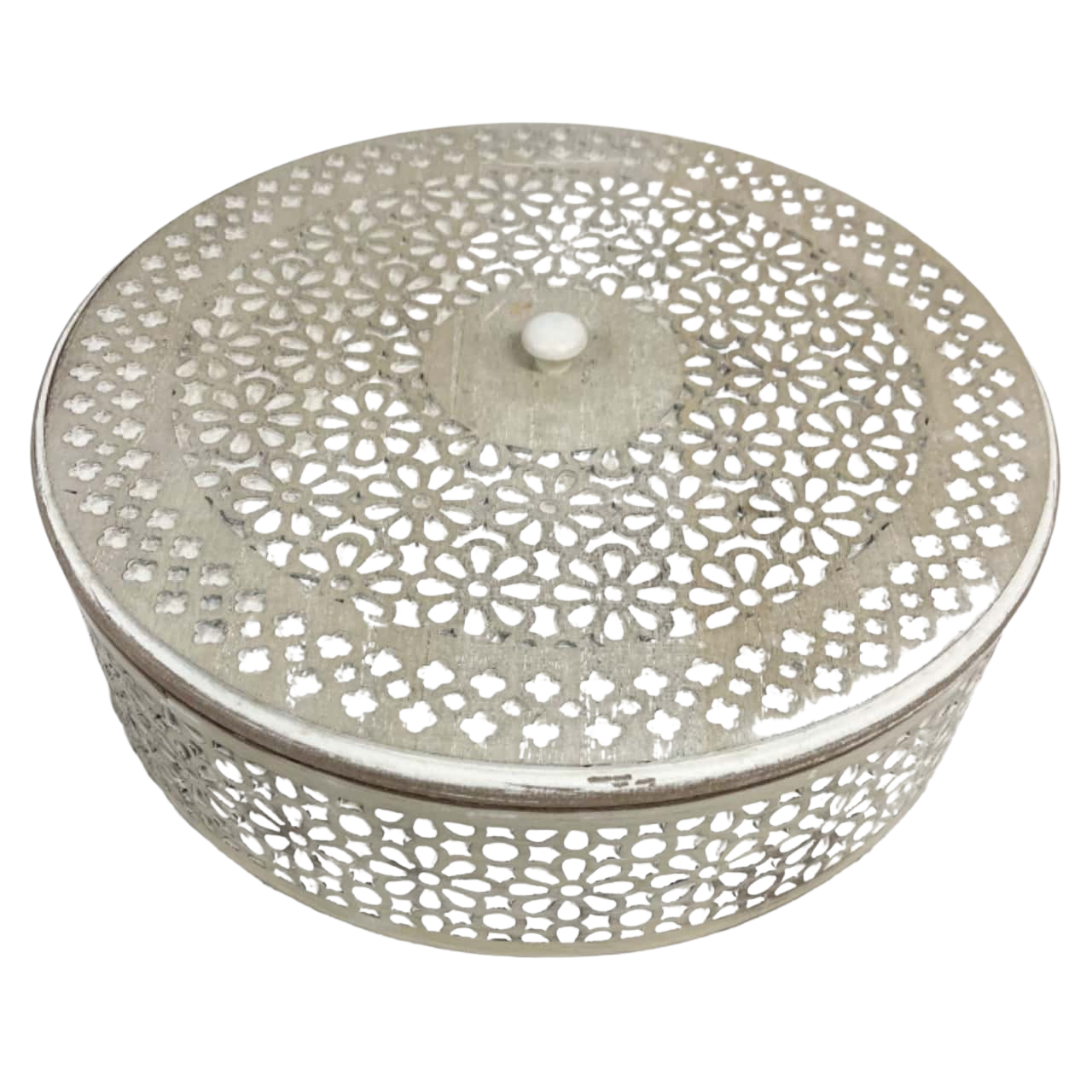 White wash Round Storage Box 31cm diametre(s)