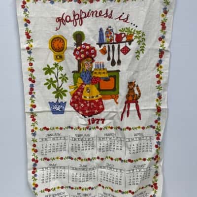 Happiness Is…. 1977 & 1978 Calendar Tea Towels