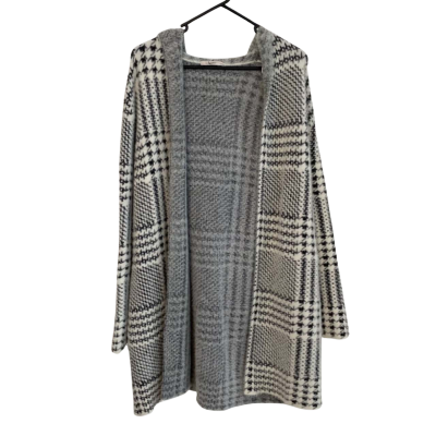 Tu Womens  Size M Longline Cardigan Black + White 