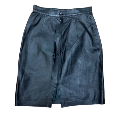 Retro Sindy Collection Black Faux Leather Skirt Size S