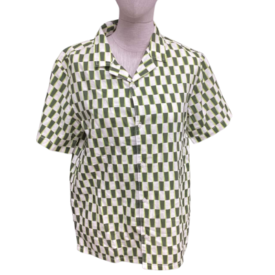 Country Road  Size 14 Short Sleeve Shirt Green / White 
