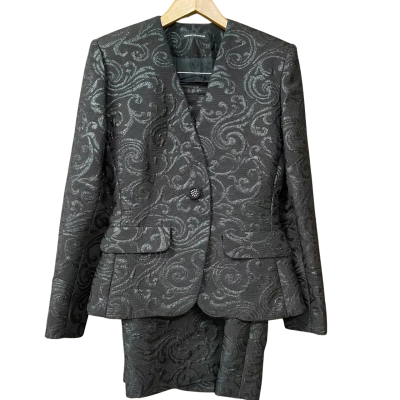 Vintage Virginia Wellington Womens Black Blazer & Skirt Set  
