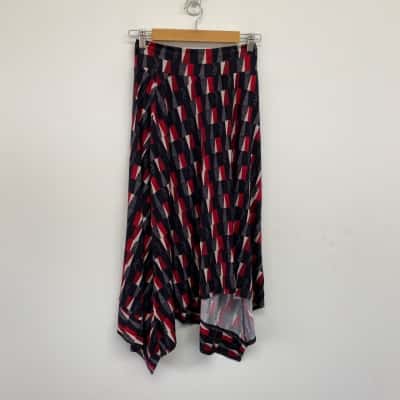 Maiocchi Black Red Bamboo Midi Skirt  Size 10 