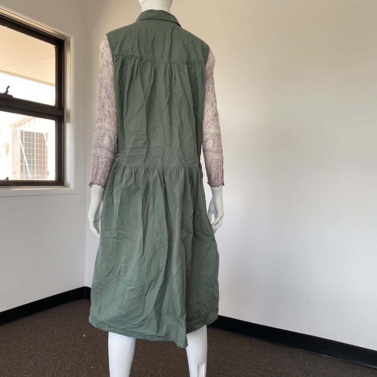 Alessandra Green Button Up Dress Size 12 L(s)