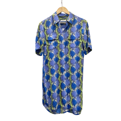 Equipment Womens  Size XS Silk Shirt Dress Blue / Green 